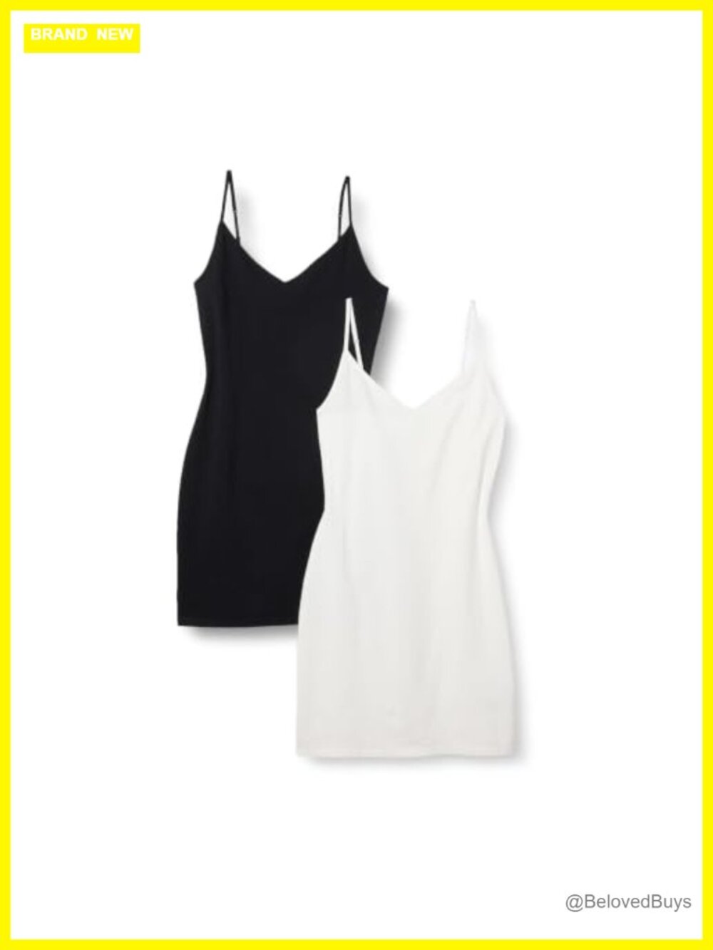 Women's V Neck Slim Fit Cotton Layering Slip Dress Adjustable Cami Straps